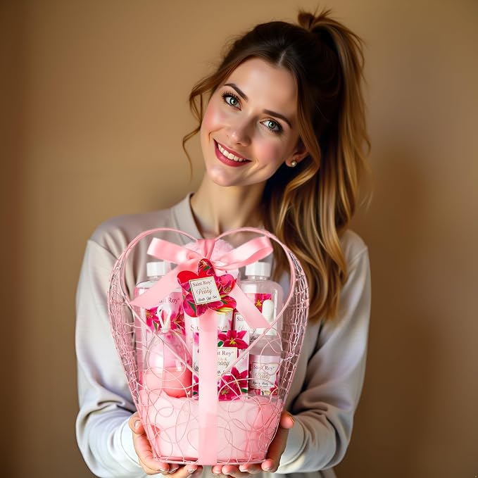 Gift Basket Christmas Gifts for Women Spa Set Lily & Peony Home Spa Set - Image 5