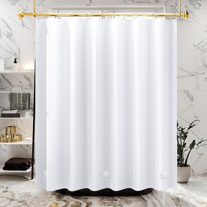 AmazerBath 78 Inch White Shower Curtain, 72 x 78 Plastic, Heavy Duty, - Image 8