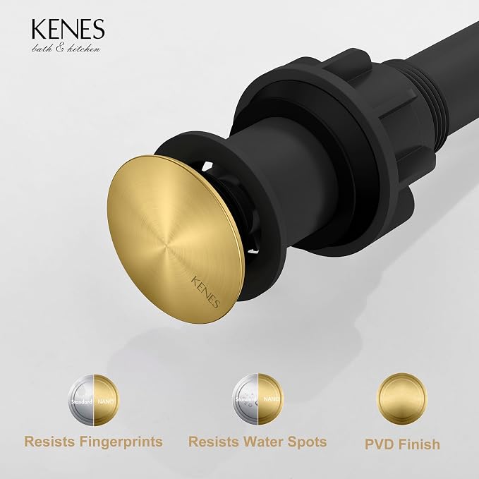 KENES Bathroom Vessel Sink Pop Up Drain Without Overflow Assembly, Lavatory - Image 8