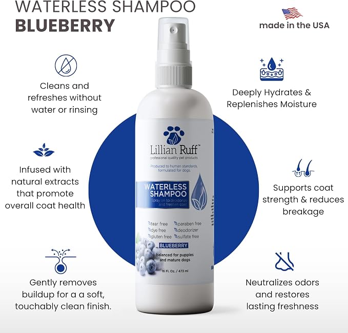 Lillian Ruff Waterless No-Rinse Dog Dry Shampoo Spray - Image 2