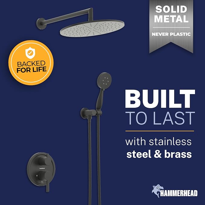 HammerHead Solid Metal Rain Shower System Set - Image 5