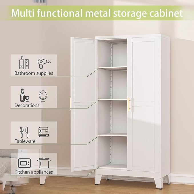 Metal Pantry Cabinet, Kitchen Pantry Storage Cabinets - Image 4