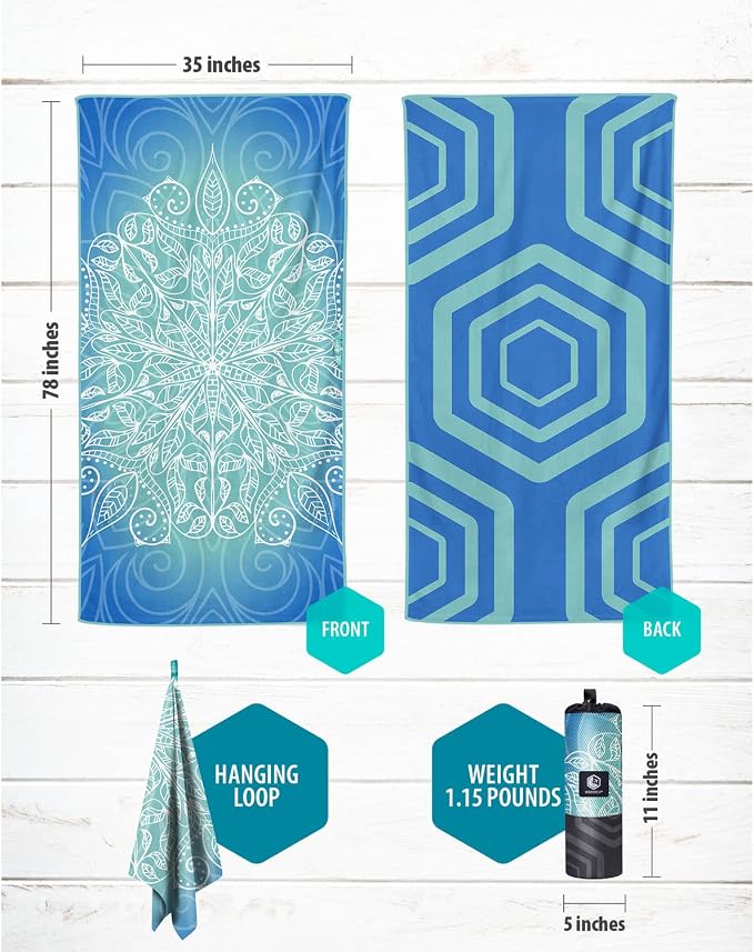 VENTURE 4TH Microfiber Beach Towel: Quick-Dry, Sandproof and Lightweight - Image 6