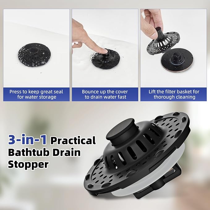Metal 2 Pack Bathtub Drain Stopper - Image 6