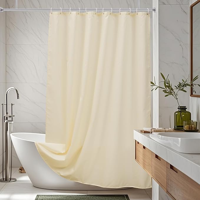 AooHome Shower Curtain Liner, Fabric Bathroom Curtain - Image 2