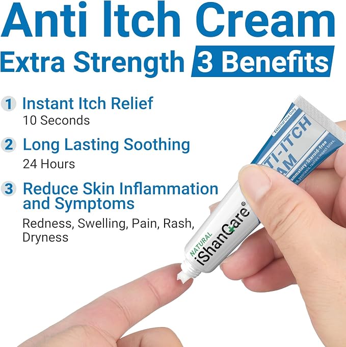 ishancare Anti Itch Cream Extra Strength, Outdoor Portable Itchy Skin Relief - Image 2