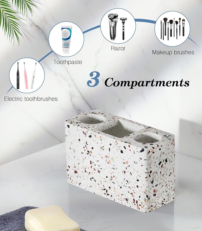 Luxspire Electric Toothbrush Holder, 3 Slots Large Toothbrush Toothpaste Stand - Image 2