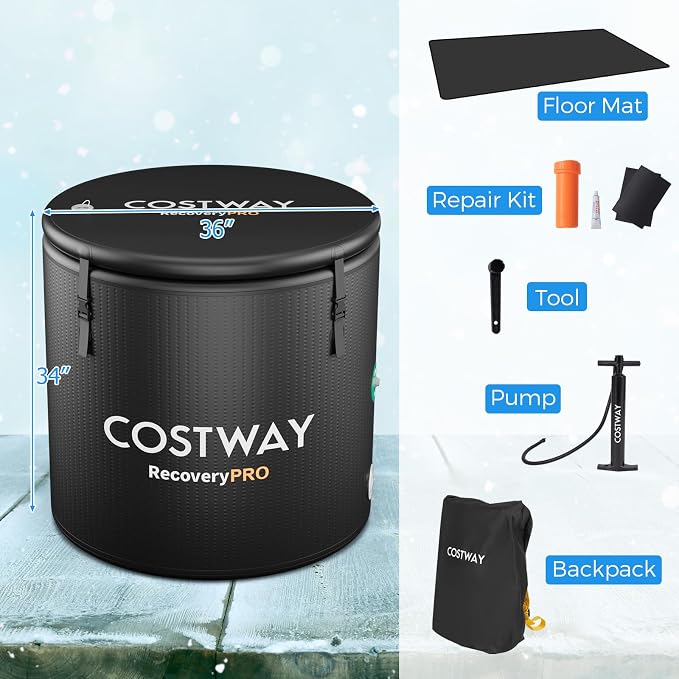 COSTWAY L 79 Gal Oval Ice Bath Tub - Image 8