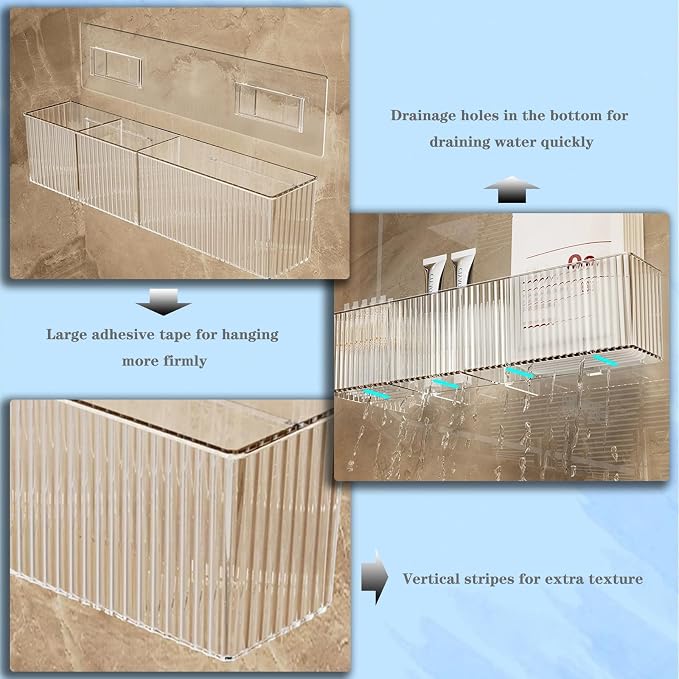 2 Pack Bathroom Makeup Organizer Wall Mount Clear Bathroom Organizers and - Image 4