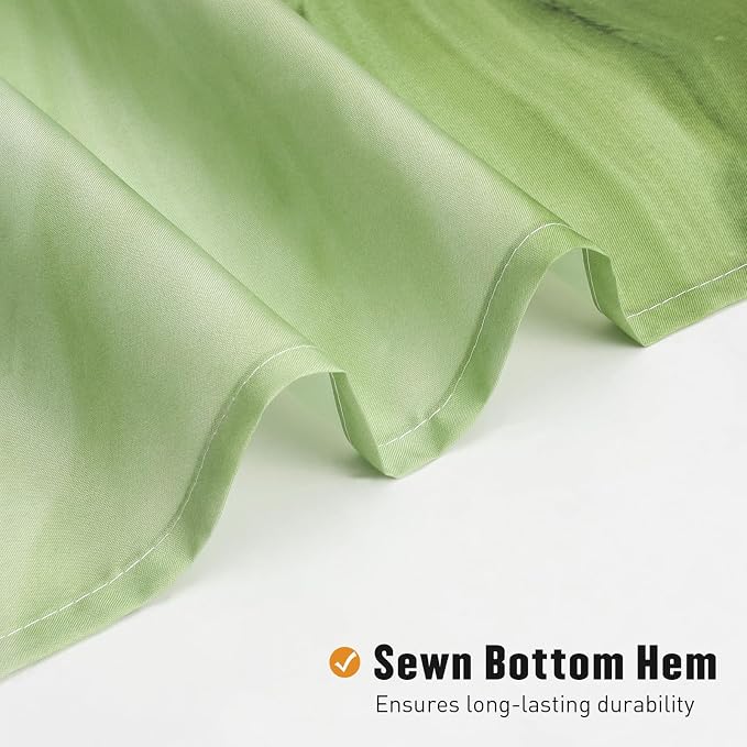 MitoVilla Sage Green Marble Shower Curtain, Modern Ombre Fabric Cloth Shower - Image 4