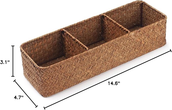 Seagrass Storage Basket Woven Shelf Baskets - Image 6