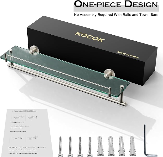 24-Inch Tempered Glass Bathroom Shelf - Image 4