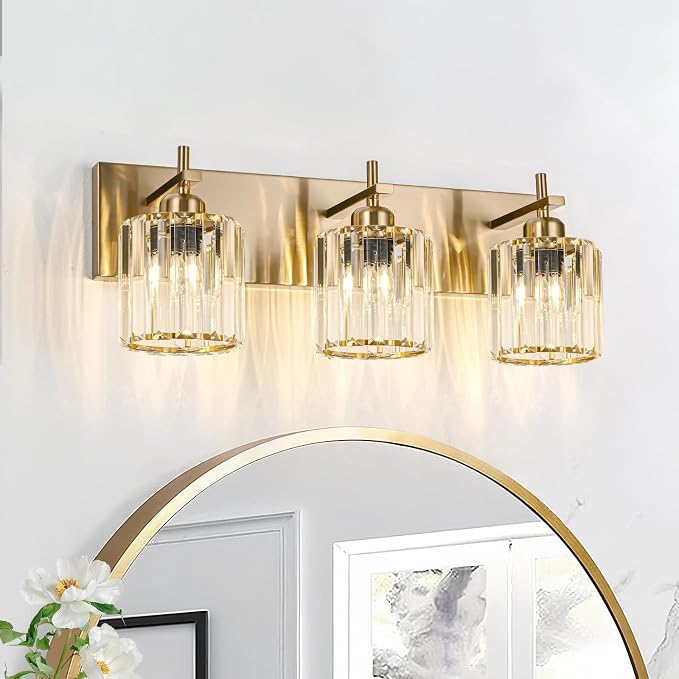 Modern Crystal Bathroom Vanity Lights, Crystal Wall Lighting by HUOKU