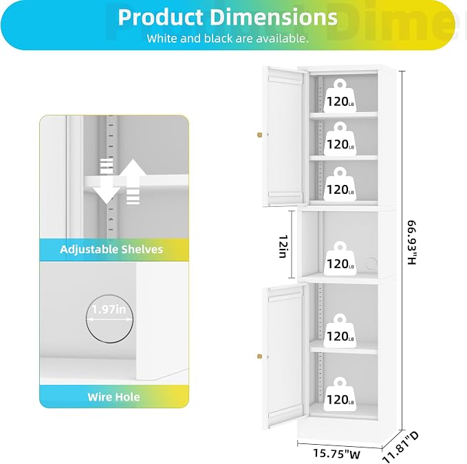 Tall Narrow Storage Cabinet - Image 3