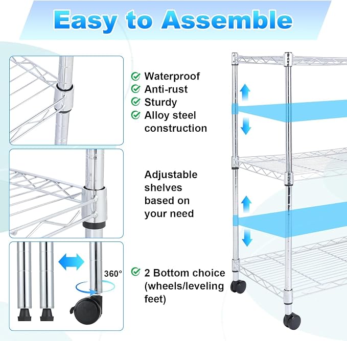 Whitmor 3 Tier Storage Shelves, Heavy Duty - Image 4