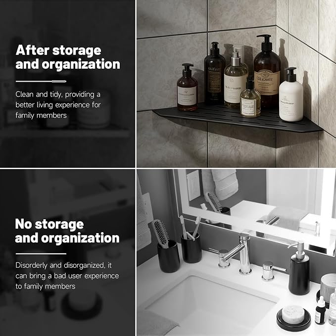 Corner Shower Shelves 10" 2 Pcs, 304 Stainless Steel Shower Corner Shelf Wall - Image 9