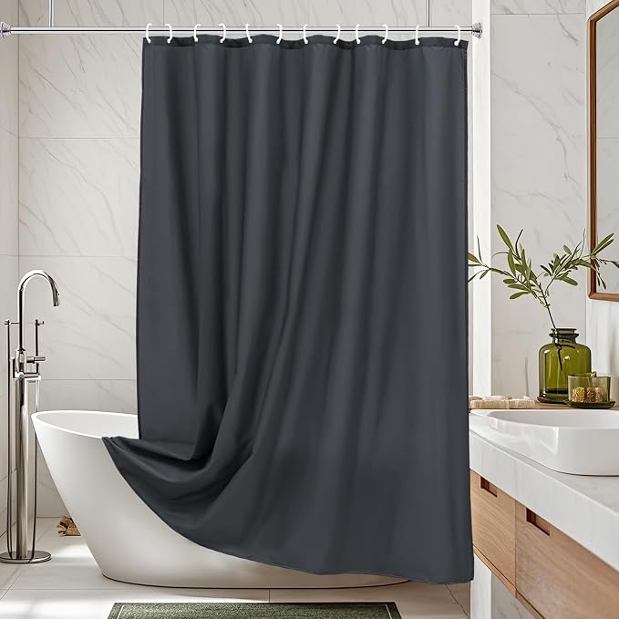 AooHome Hotel Fabric Shower Curtain Liner, Solid Bathroom Curtain - Image 2