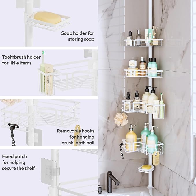 SWTYMIKI Shower Caddy Tension Pole - Image 4