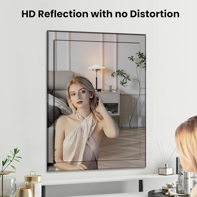 VASUHOME 22x32 Inch Frameless Double Layered Mirror - Image 2