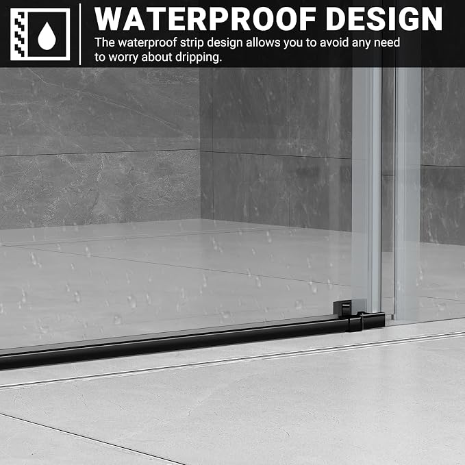 Chabatree Shower Door 60" W x 76" H Frameless Sliding Shower Door, Frameless - Image 5