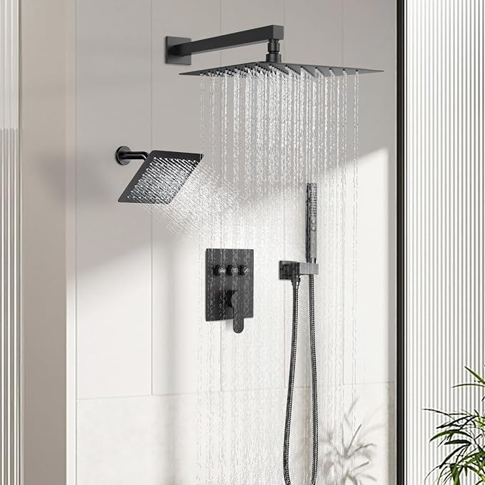 Shower Systems with Rain Shower and Handheld, STARBATH Dual Head 12+6" Rainfall - Image 7