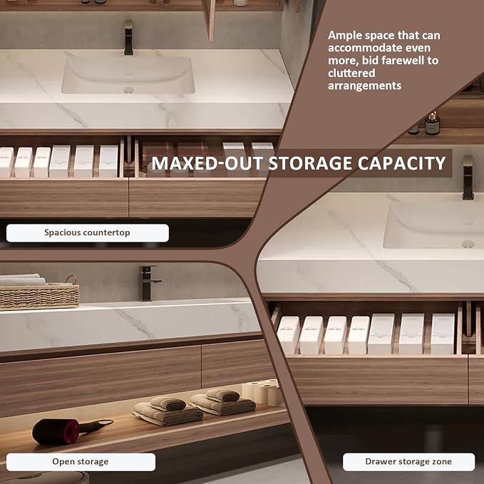 Floating Wood Bathroom Vanity - Image 4