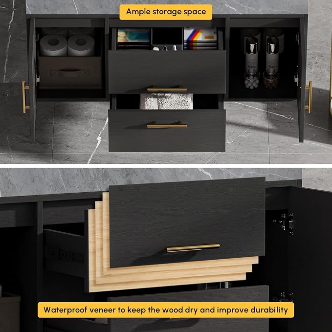 homary 39.4" Floating Bathroom Vanity - Image 2
