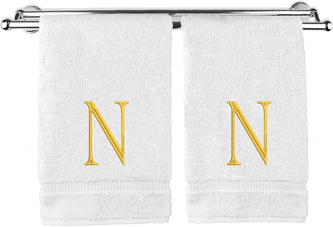 Monogrammed Hand Towel, Personalized Initial Gift, Extra Absorbent 100% Turkish by BareCotton