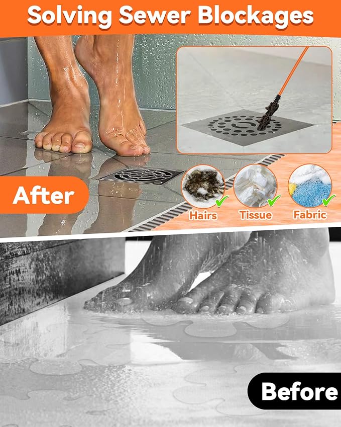32 Inch Snake Drain Hair Removal Tool, Anti-Break Metal - Image 6