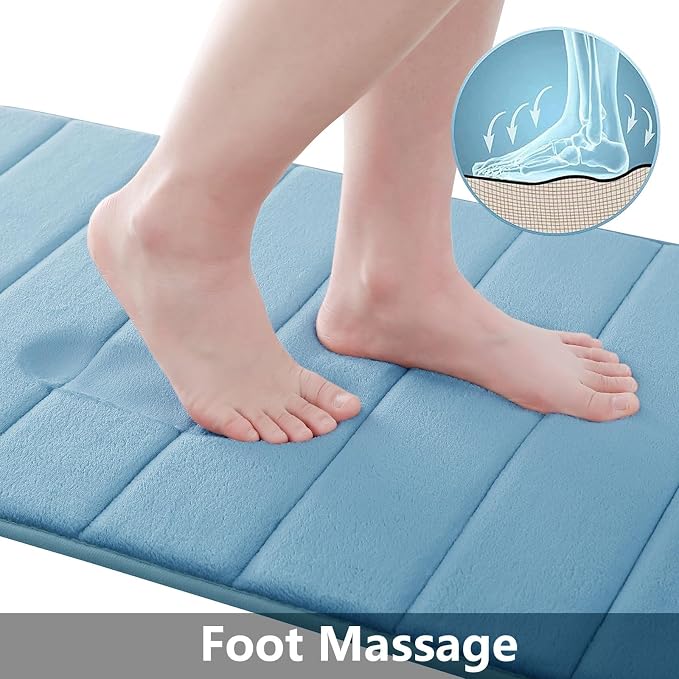 Buganda Memory Foam Bath Mat, Ultra Soft and Non-Slip Bathroom Rugs, Water - Image 3