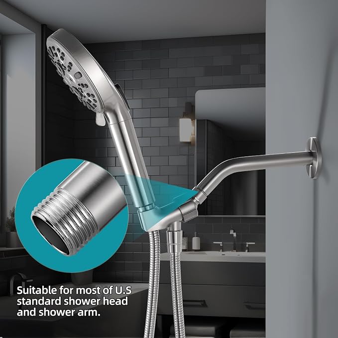 Cobbe Shower Arm with Flange and Teflon Tape, 6-Inches Wall Mounted Shower Pipe - Image 3