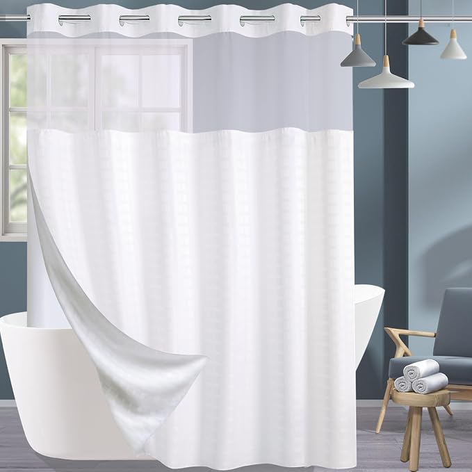 Conbo Mio Extra Wide No Hook Shower Curtain by ConboMio