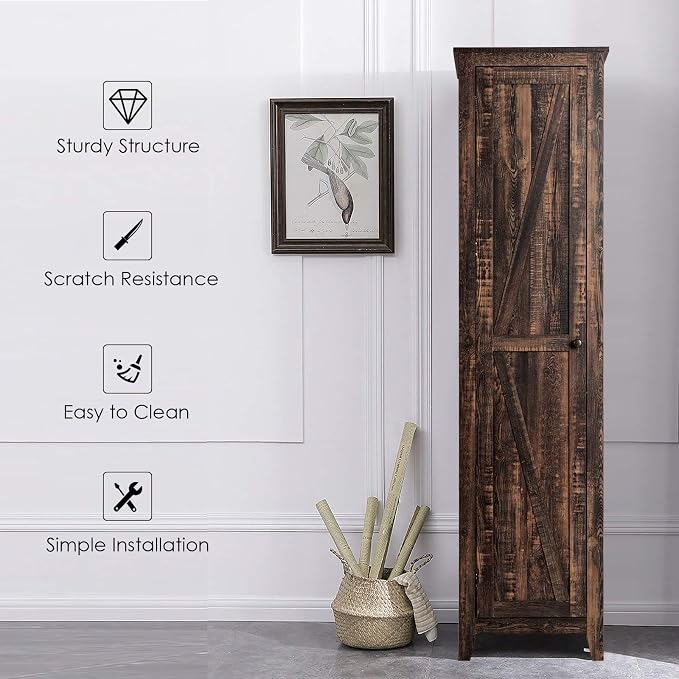 Giantex Tall Storage Cabinet Free Standing Floor Storage Tower - Image 7