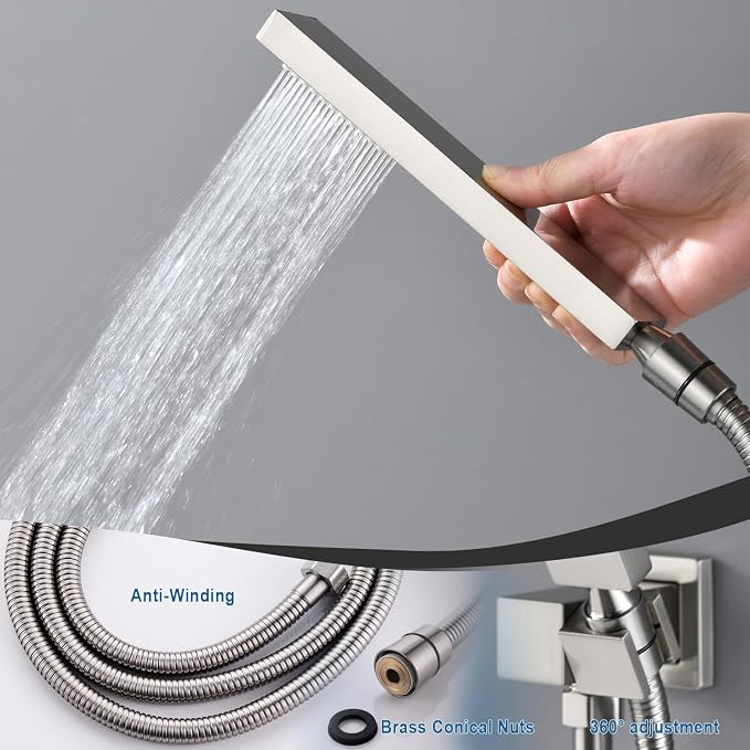 Enga Dual Rain Shower Head System, 16 Inch Ceiling Mount Shower Head - Image 8