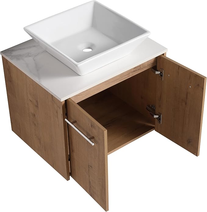 24 Inch Bathroom Vanity with Sink, Modern Wall Mount Floating Bathroom Vanity - Image 8