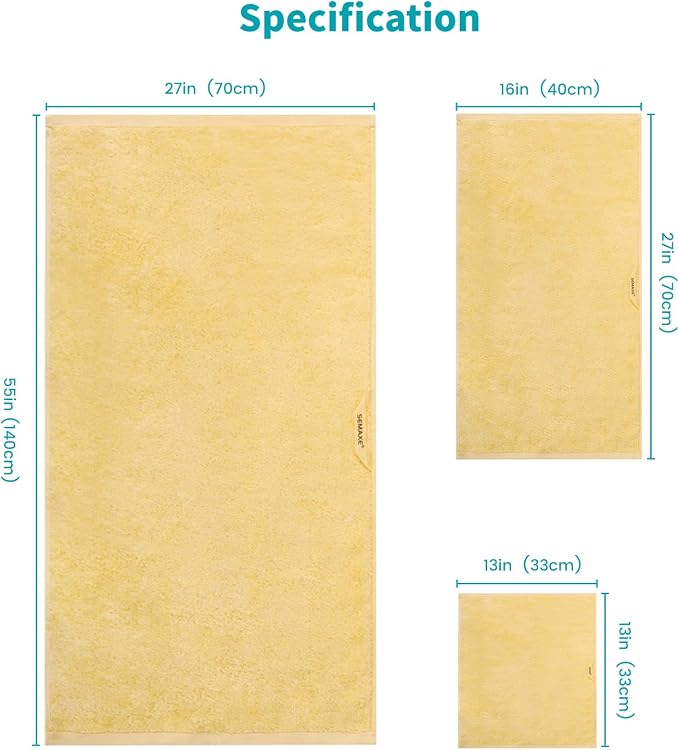 SEMAXE 12-Piece Family Bathroom Towel Set - Image 3
