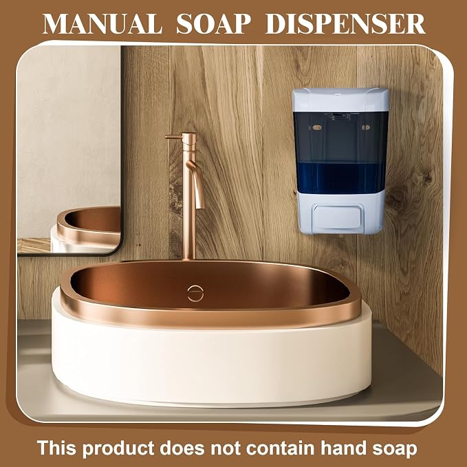Hushee 4 Pcs Plastic Wall Mounted Soap Dispenser Commercial Manual Soap - Image 6