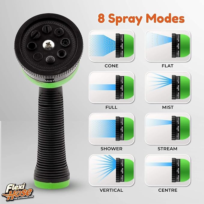 Flexi Hose PLUS with 8 Function Nozzle Expandable Garden Hose, Lightweight & - Image 5