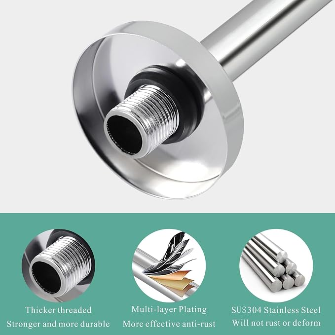 Voolan 15" Round Shower Arm - Image 4