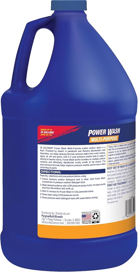 30 SECONDS Pressure Washer Concentrated Cleaner – Power Cleans Stains from Algae - Image 2