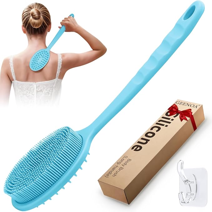 Silicone Back Scrubber for Shower, Soft Silicone Loofah by GEENOA