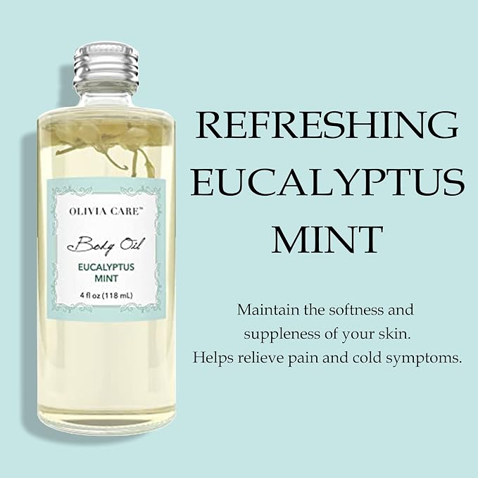 Olivia Care Body Oil Eucalyptus Mint Vegan & Natural | Hydrating & Moisturizing - Image 3