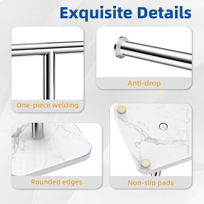 RUACQ Hand Towel Holder, T-Shape Free Standing Hand Towel Holder Stand - Image 5