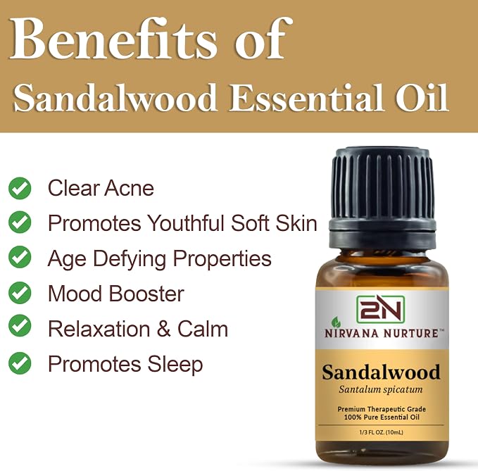 Sandalwood Essential Oil Aromatherapy Diffuser 100% Pure, Therapeutic Grade - Image 3