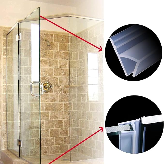 Frameless Soft Shower Door Sweep Seal Drip Rail, Glass Shower Silicone Door - Image 3
