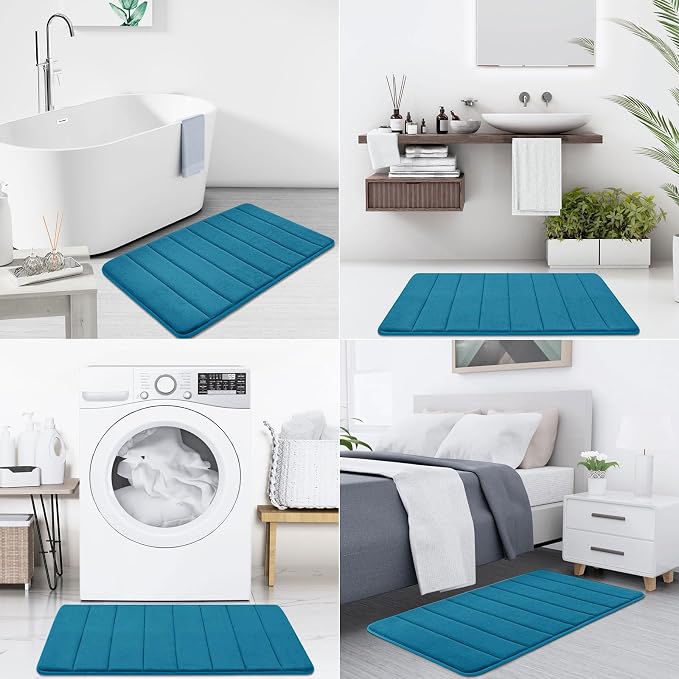Buganda Memory Foam Bath Mat, Ultra Soft and Non-Slip Bathroom Rugs, Water - Image 8