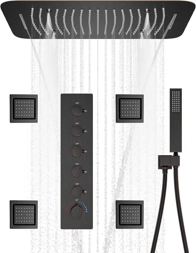 Thermostatic Shower System Oil Rubbed Bronze Shower Faucet Set by KATAIS