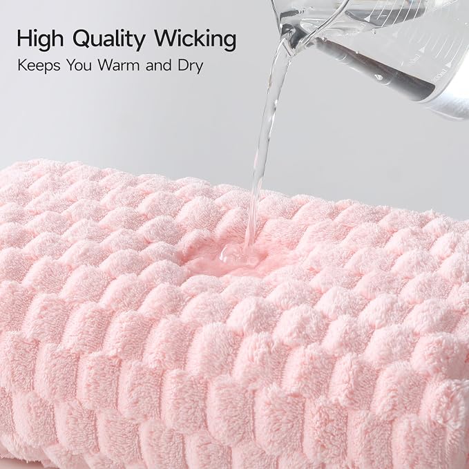 REDKISS 4 Pack Pink Microfiber Bath Towels - Image 6