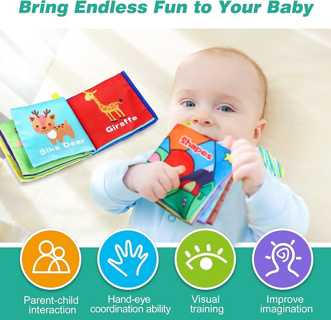 Baby Bath Books, Fabric Soft Baby Cloth Books, Early Education Toys, Waterproof - Image 6