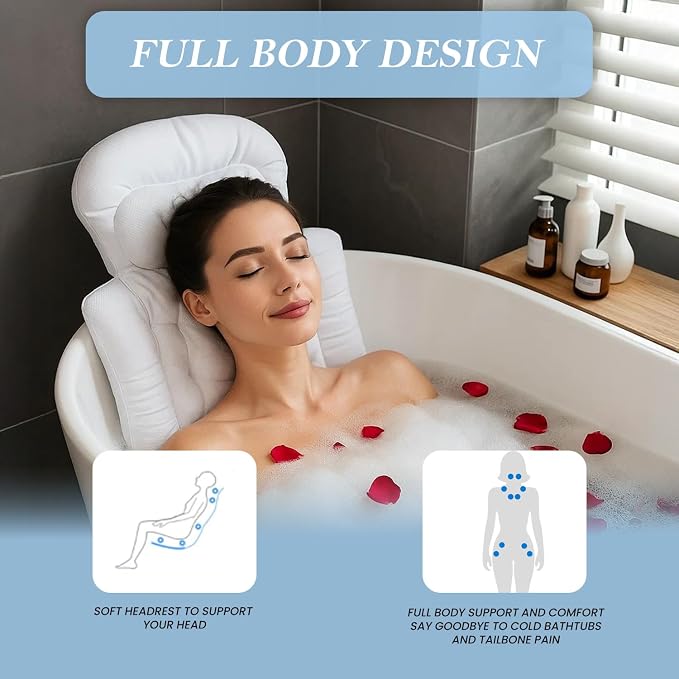 Bath Pillow for Tub | 4D Air Mesh Fabric - Image 3